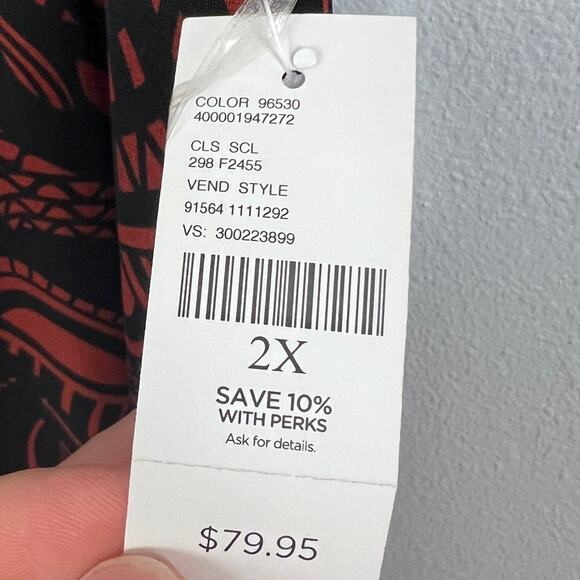 NWT Catherines Women's‎ 2X Maxi Dress Stretch Tribal Art Print Bohemian Vacation - Picture 6 of 12